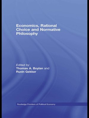 cover image of Economics, Rational Choice and Normative Philosophy